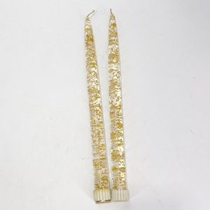 12” VTG Hempstead Creations Lucite Candle Sticks Good Fleck Clear Pair 2 MCM